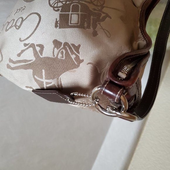 Vintage Rare Coach Horse & Carriage Sateen Shoulder Bag Purse - Picture 12 of 14